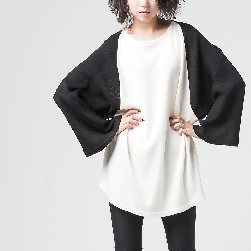 [TOP] Wide-sleeve tailored top - Women's Sweaters - Wool White