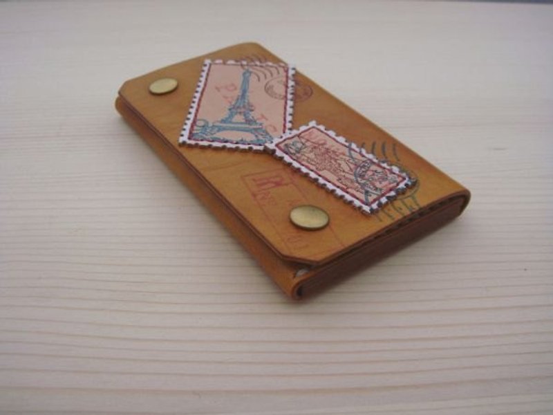 [ISSIS] [Travel together] Genuine leather hand-made travel stamp business card holder-- (3) - แฟ้ม - หนังแท้ สีทอง