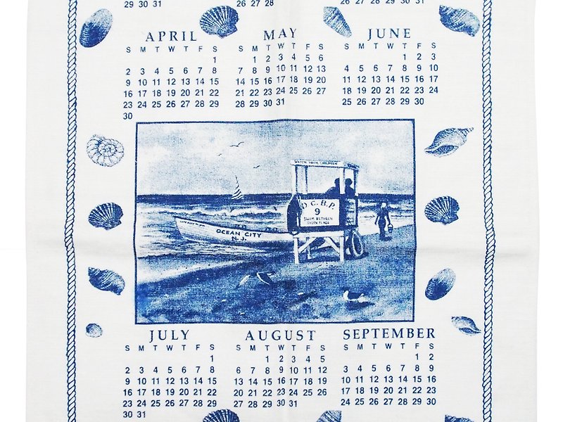 2006 美國早期布面月曆 海灘 - 壁貼/牆壁裝飾 - 其他材質 藍色