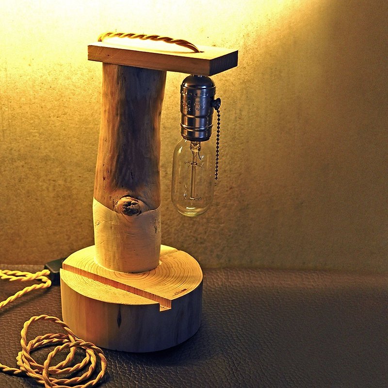 "CL Studio" [logs of natural simple style handmade mahogany lamp holder] / M-17 - Lighting - Wood 
