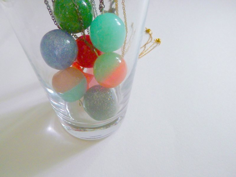 ✦ big bubble necklace handmade double / triple / four sky - สร้อยคอ - วัสดุอื่นๆ หลากหลายสี