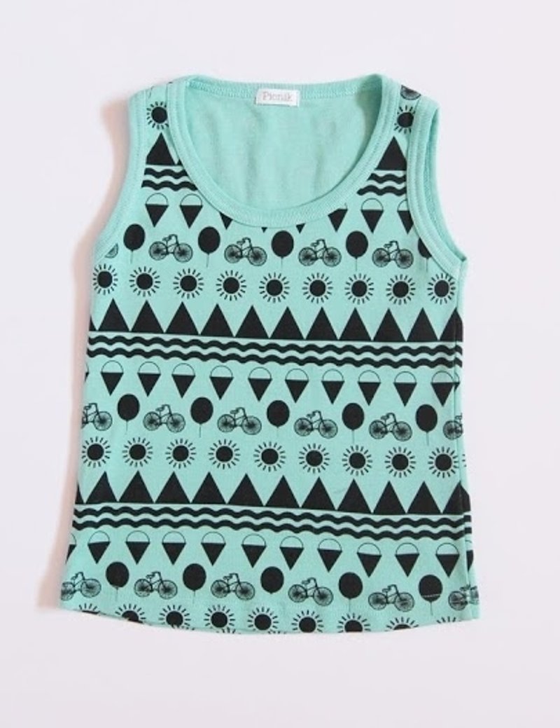 2014 春夏 Picnik 滿板陽光&腳踏車 背心 - 其他 - 棉．麻 綠色