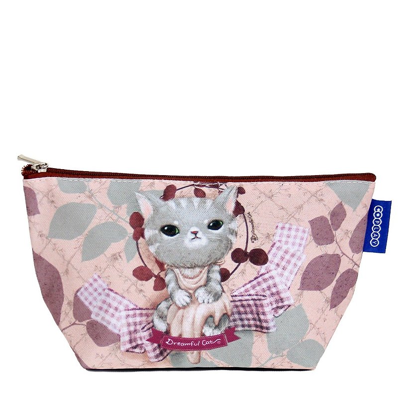 COPLAY  cosmetic bag-mumu cat - กระเป๋าคลัทช์ - วัสดุกันนำ้ สึชมพู