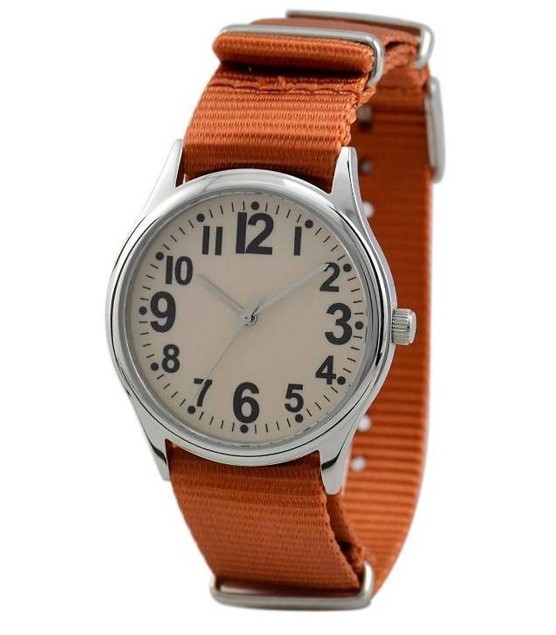 休閒手錶配尼龍帶 - 男裝錶/中性錶 - 其他金屬 橘色