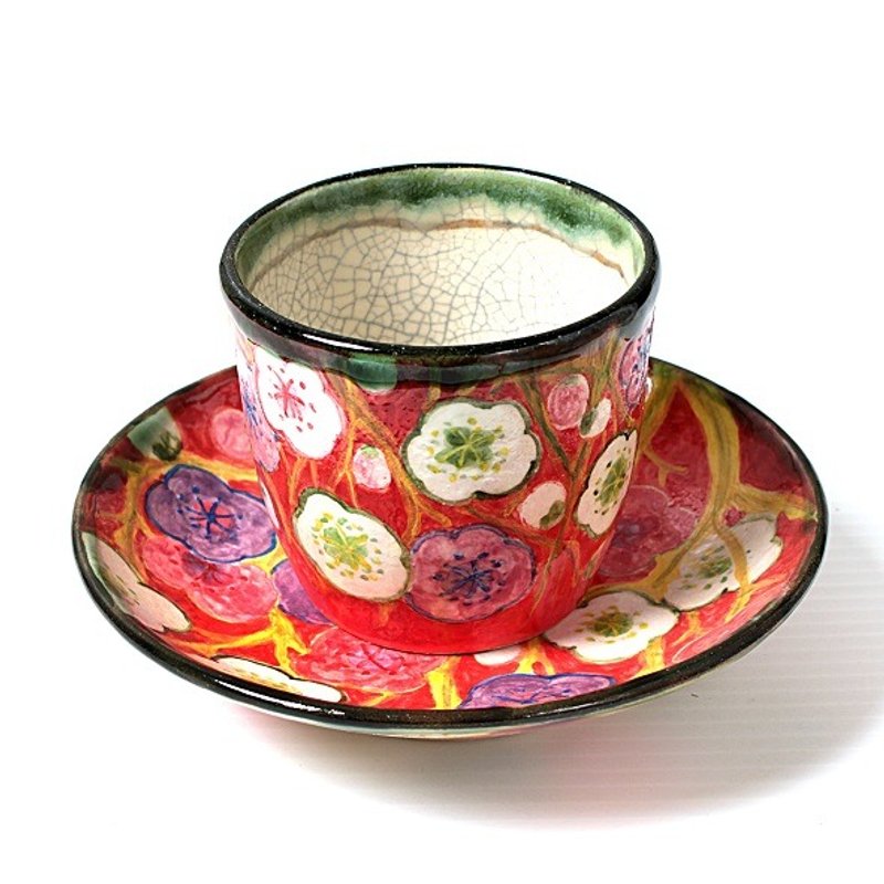 Free cup set of small plum A pattern - ถ้วย - วัสดุอื่นๆ สีแดง