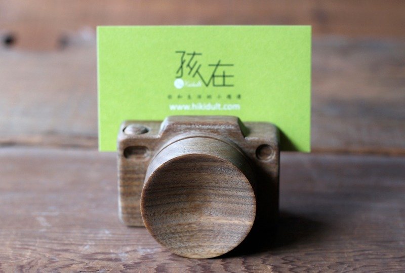 手工木製微型相機▣ 綠檀木名片照片夾 - 文件夾/資料夾 - 木頭 卡其色