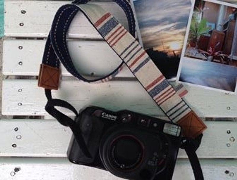 [Clare cloth hand-made]*limited edition*French travel style camera strap - ID & Badge Holders - Other Materials Blue