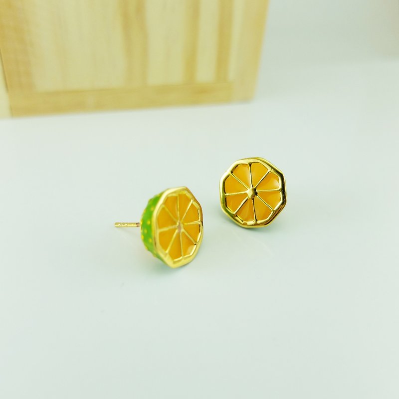 Glorikami Orange Earrings - ต่างหู - โลหะ สีส้ม