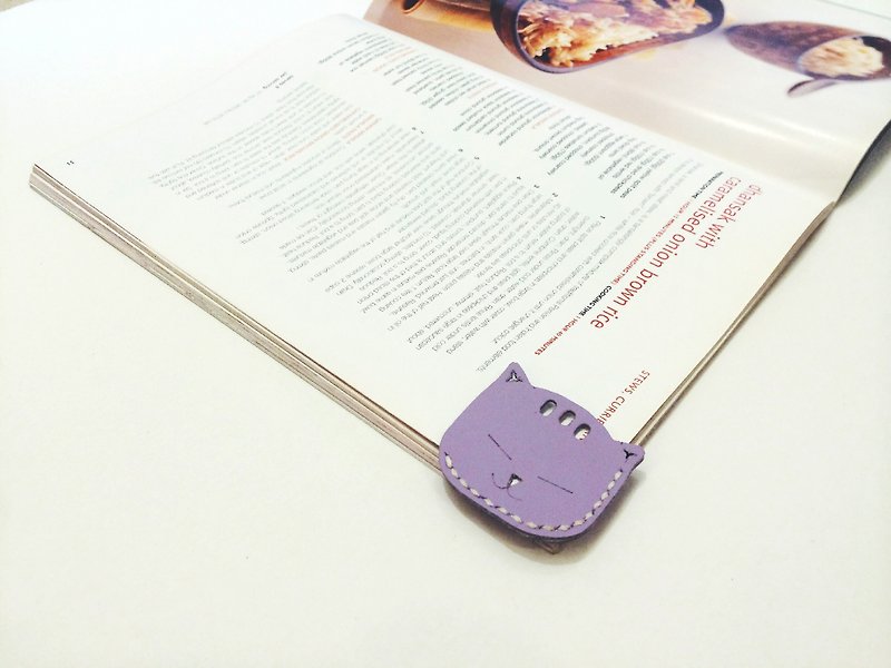 Zemoneni leather bookmark - Bookmarks - Genuine Leather Purple