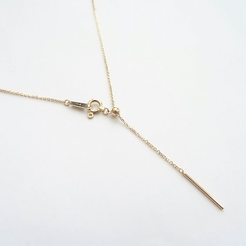 18K Yellow Solid Gold Dainty Adjustable Necklace w/ Removable Clasp - Necklaces - Precious Metals Gold