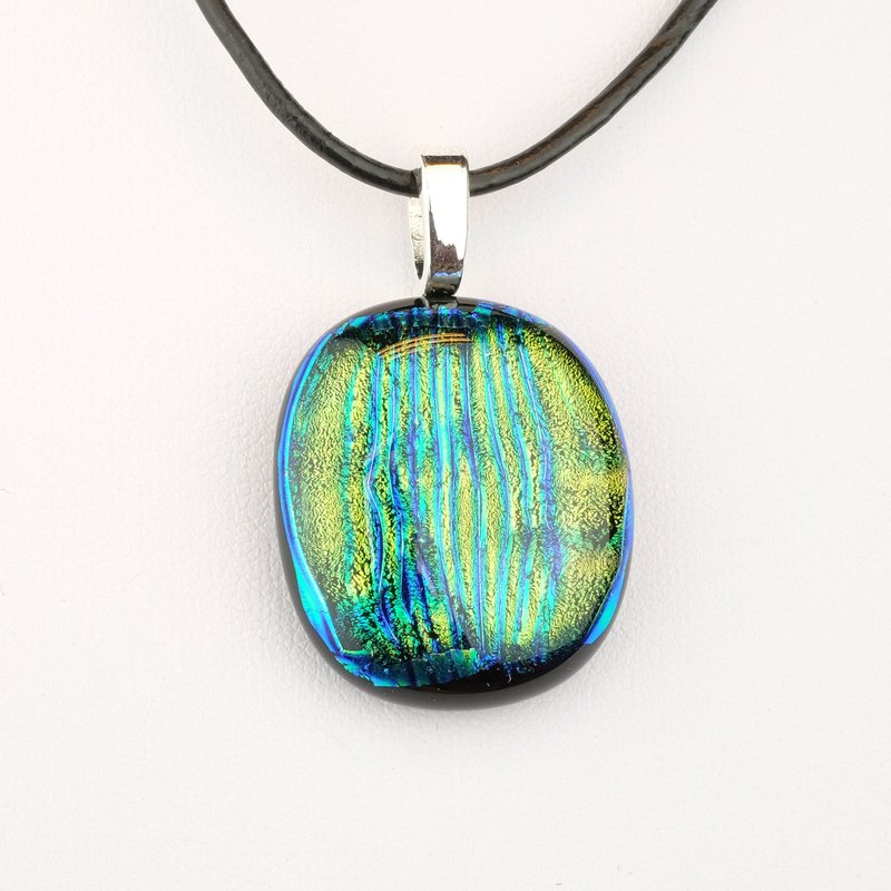 Peacock handmade glass pendant - Necklaces - Glass Multicolor