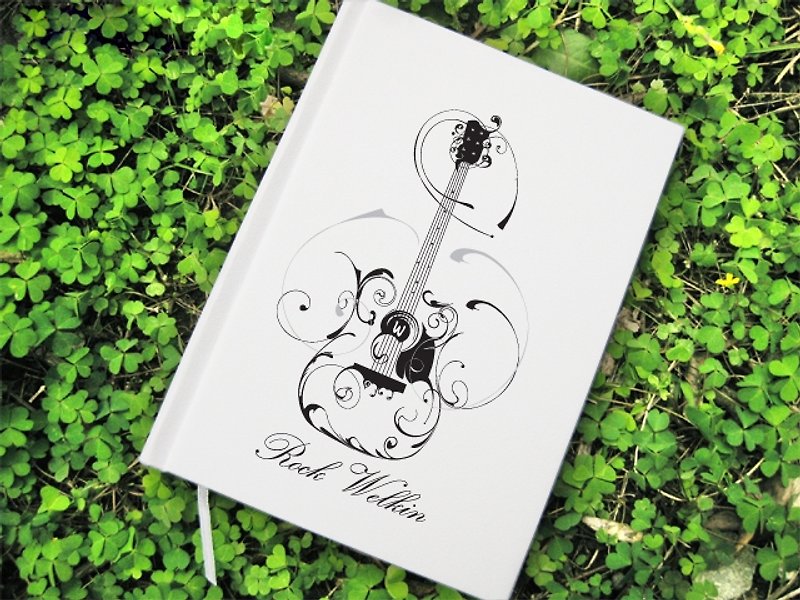 ☆ ° Rococo Strawberries WELKIN Handwork Handbook / Notebook / Handbook / Diary Handbook Notebook ~ Flower Guitar 2 - สมุดบันทึก/สมุดปฏิทิน - กระดาษ สีดำ