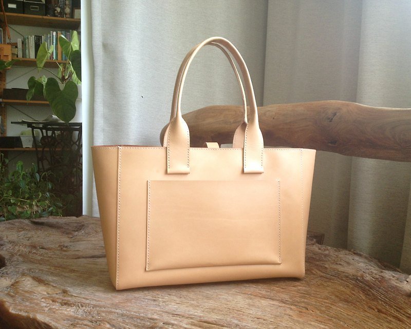 寬口設計托特包 - Messenger Bags & Sling Bags - Genuine Leather 
