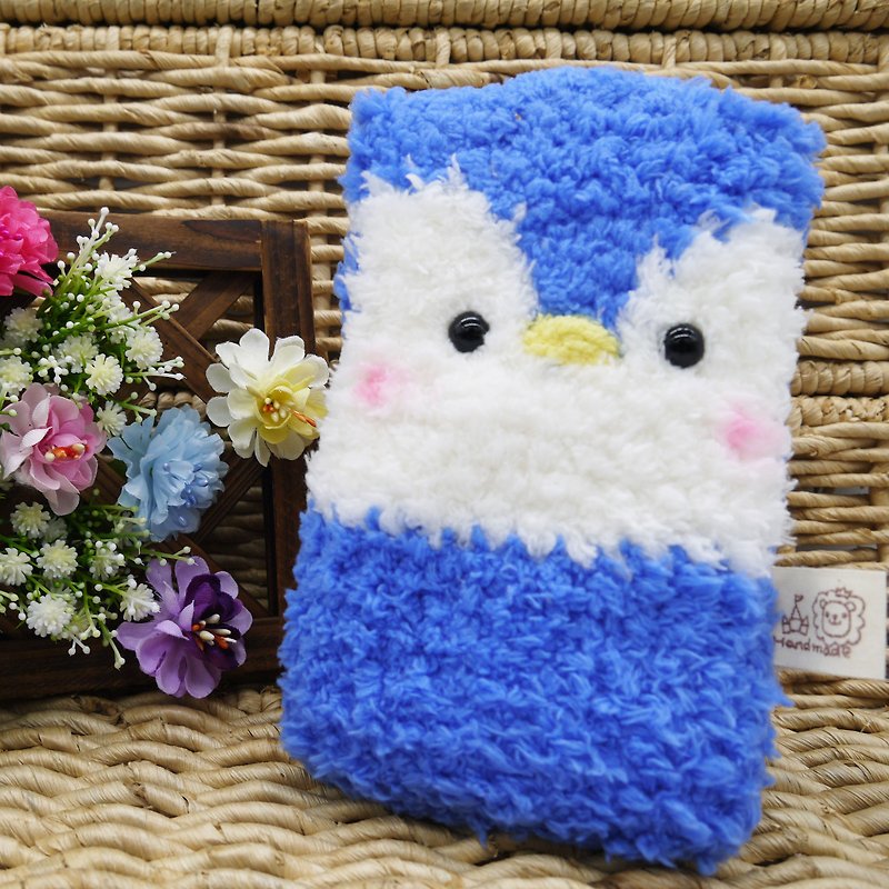 ペンギン編み糸携帯バッグ携帯電話バッグiphoneサムスンキビ - スマホケース - その他の素材 ブルー