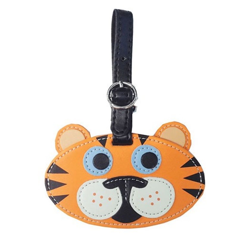 Organized Travel-cute animal-shaped luggage tag / ID tag / key ring (tiger) - อื่นๆ - หนังแท้ สีส้ม