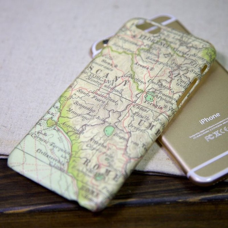 iPhone 6 外殼：羅馬地圖 - 手機殼/手機套 - 防水材質 綠色