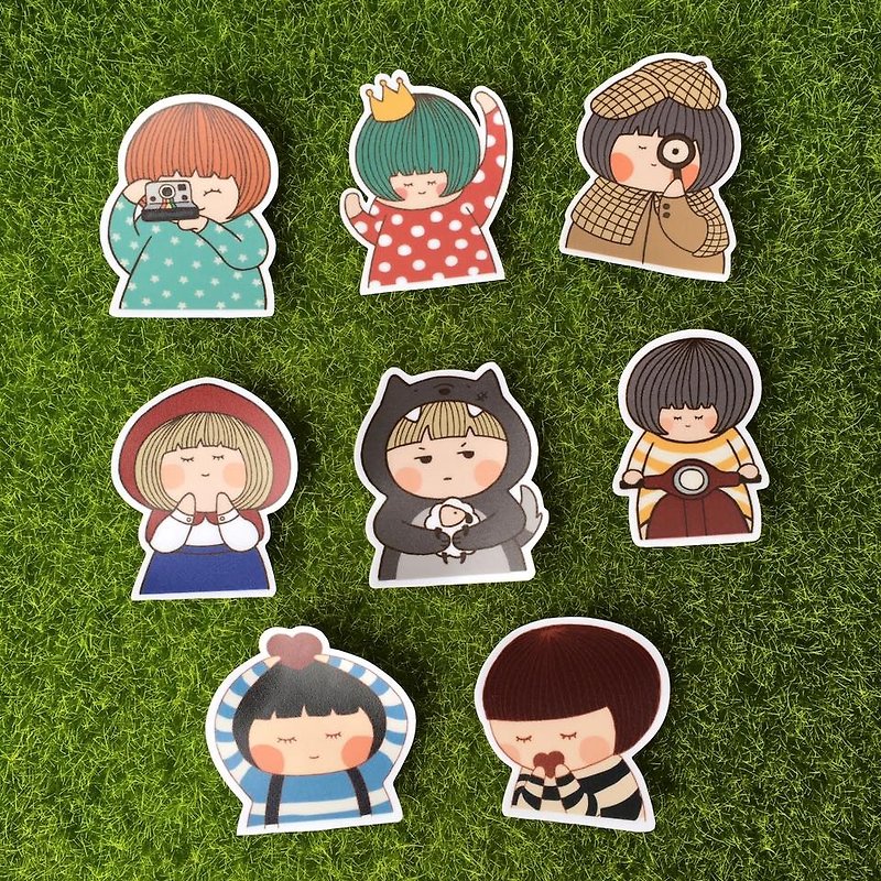 "Art of the fish" chestnuts sister series waterproof stickers decorative stickers 8 into the group exchange gifts -SS0013 - สติกเกอร์ - วัสดุกันนำ้ หลากหลายสี