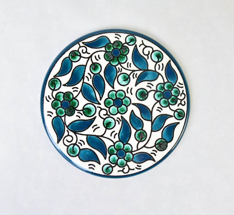 Blue flower small / coaster / ornaments _ fair trade - Coasters - Other Materials Multicolor