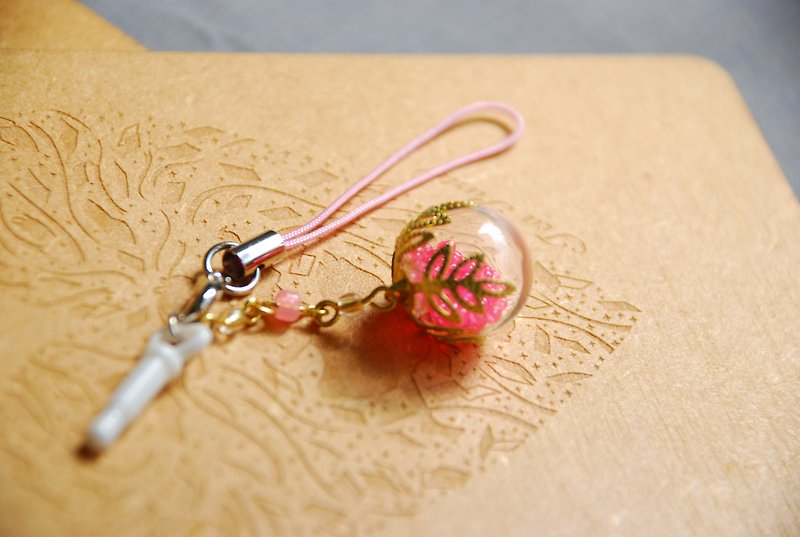 :: cat princess :: glass little world ~ innocent love (pink) / / dust plug / strap - Charms - Other Metals Pink