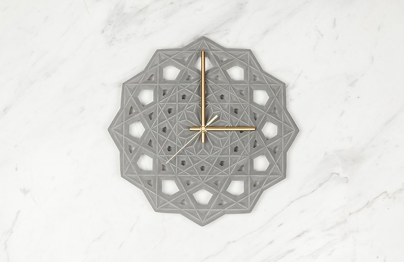 Prime Collection geometric wall clock - Clocks - Cement Gray