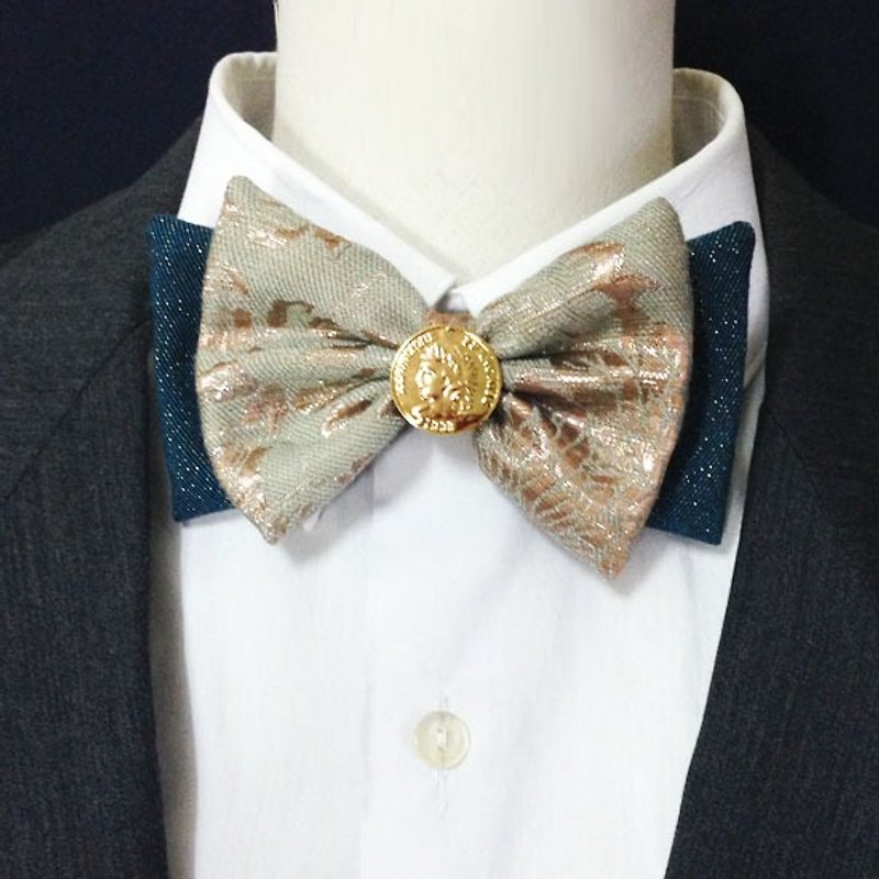 Gold coin and green jacquard bow tie - Bow Ties & Ascots - Other Materials Gold