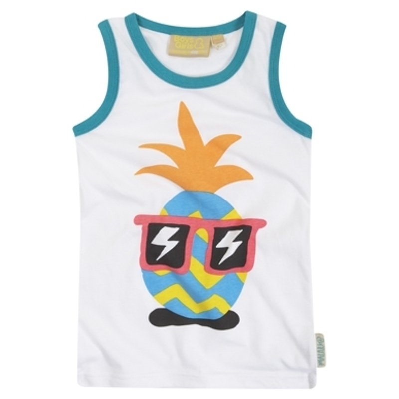 2014 Spring/Summer British boys&girls Q version pineapple sleeveless vest/Malarky CRAZY PINEAPPLE VEST - Other - Cotton & Hemp White