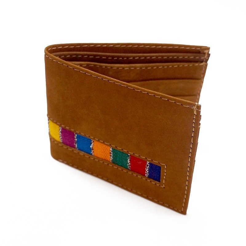 LEATHER & MAYAN EMBROIDERY POCKET WALLET - Wallets - Genuine Leather 