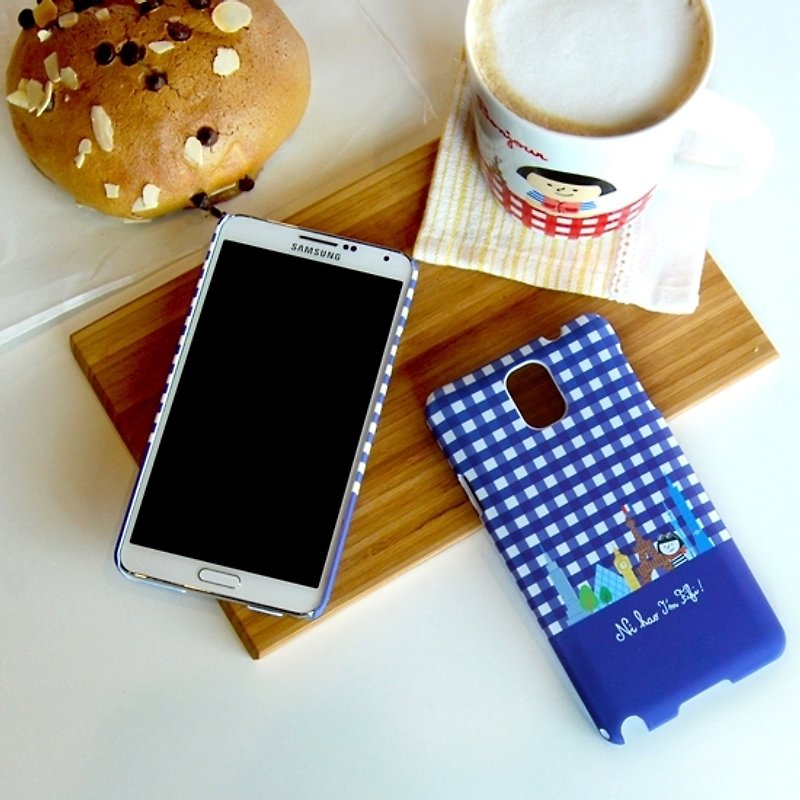 FiFi城市旅行系列 Samsung Note3 保護殼 (藍色桌布款) - 手機殼/手機套 - 塑膠 藍色