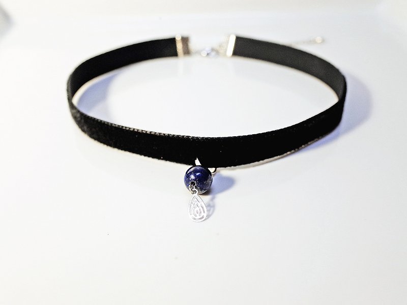 Black Choker , Lazurite Necklace (4 colors) - Necklaces - Other Materials Black
