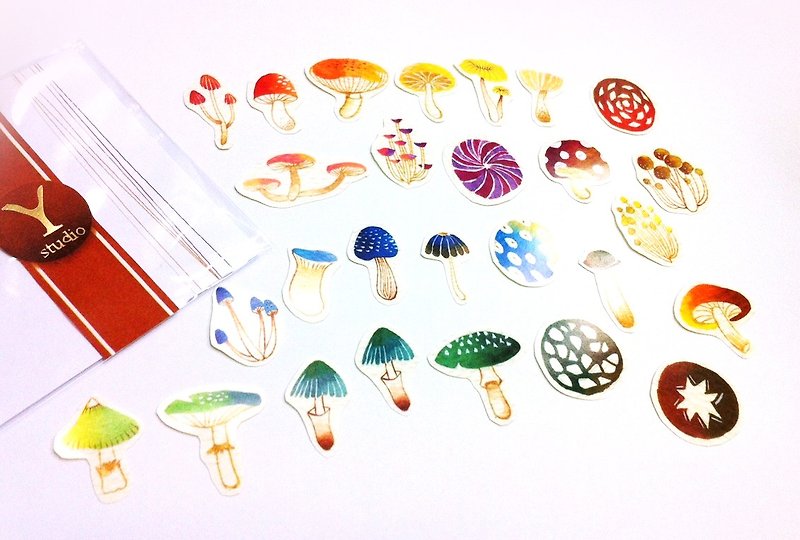 Crooked studio - colored mushroom Sticker Set - Stickers - Paper Multicolor