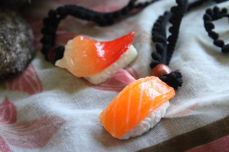 Mini sushi dinner la ~ Necklace - Necklaces - Other Materials Orange
