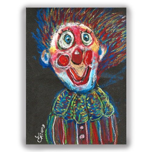 DuDo Shop 土豆屋 手繪插畫萬用卡/明信片/卡片/插畫卡--小丑A