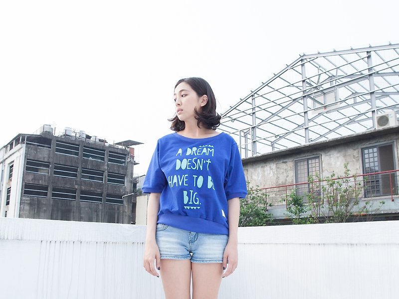 SUMI △ Big Dream ▽ asymmetry around casual shirt _4SF101_ sapphire - Women's T-Shirts - Other Materials Blue