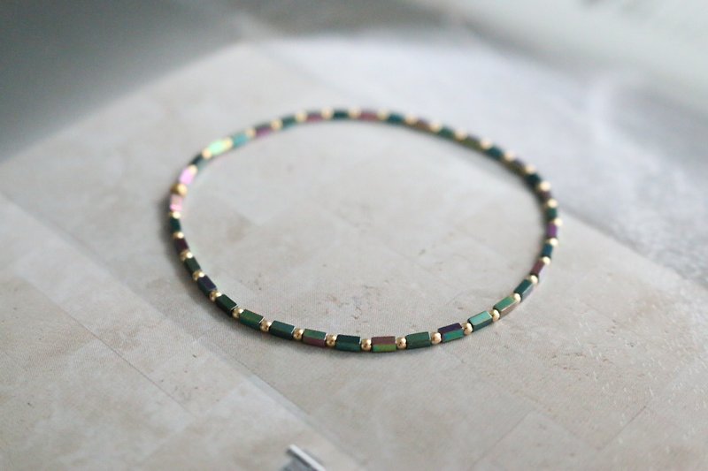 <☞ HAND IN HAND ☜> Brass - inseparable bracelet (0596) - Bracelets - Other Metals Green
