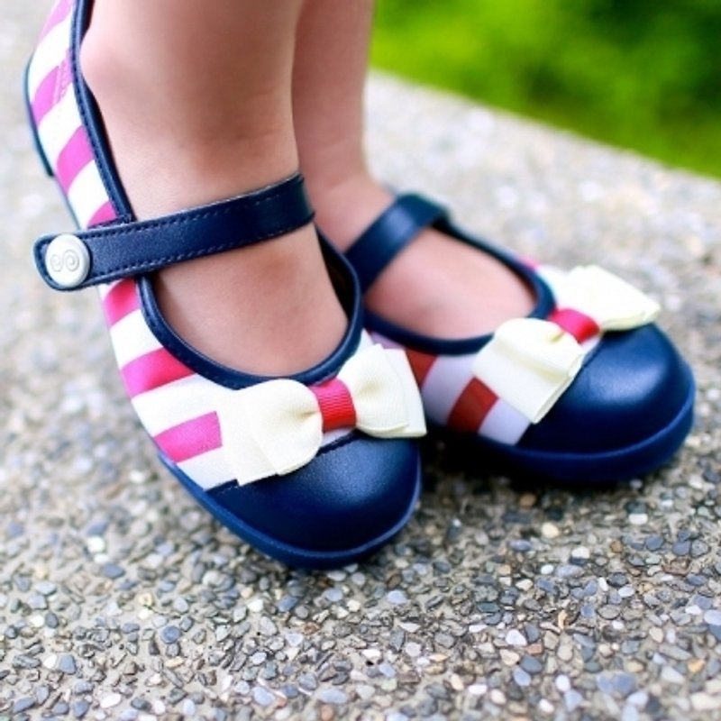Ella bow striped doll shoes - Kids' Shoes - Cotton & Hemp Multicolor