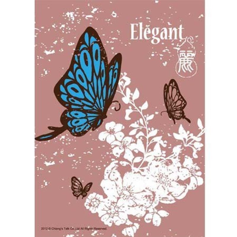 蔣堂‧明信片-花飛蝶舞 - 卡片/明信片 - 紙 多色