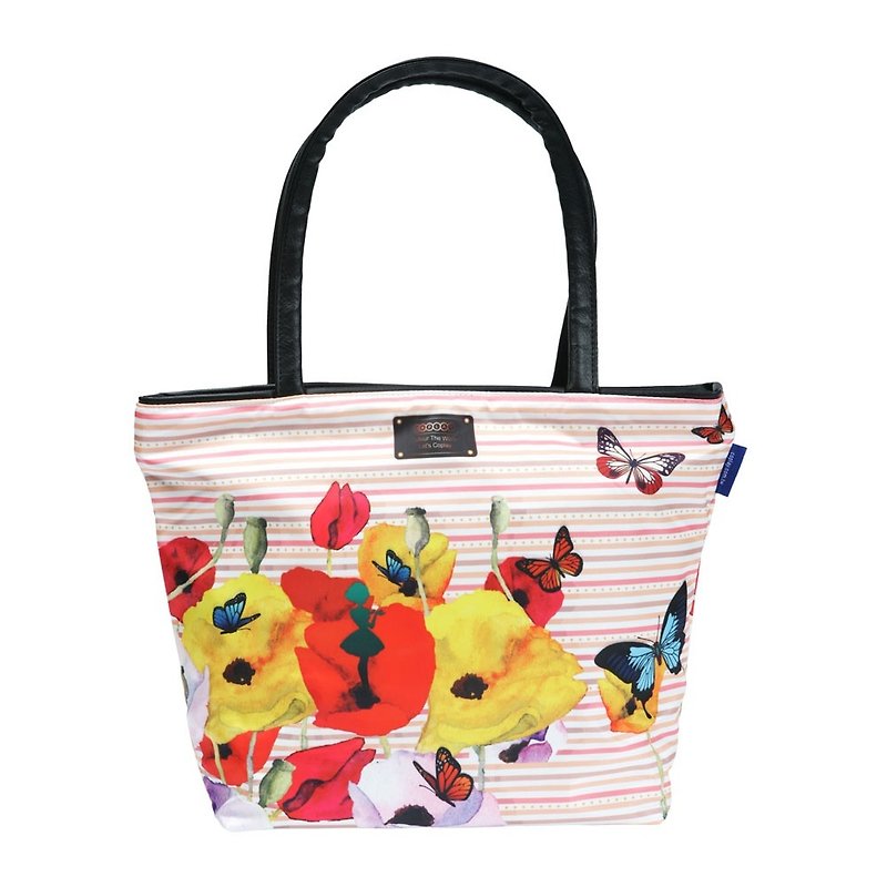 COPLAY tote bag II-butterfly & flower - Messenger Bags & Sling Bags - Waterproof Material Red