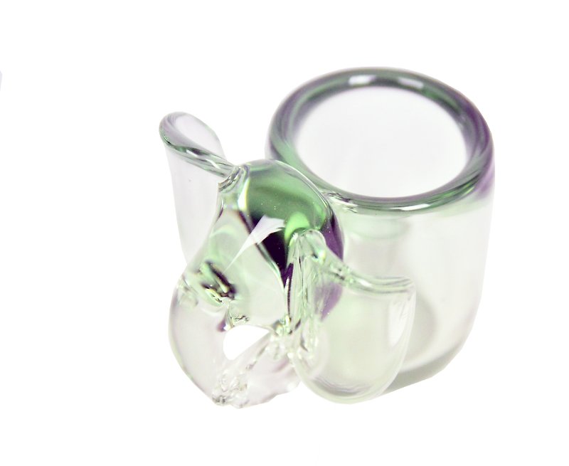 リサイクルガラス象エッグカップ/小さなグラス_フェアトレード - 調理器具 - ガラス ホワイト