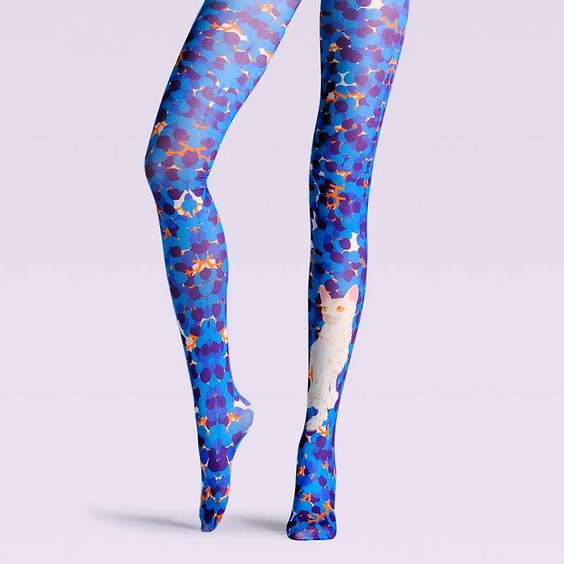 viken plan creative designer brand pantyhose stockings socks stockings purple flow pattern cat - Socks - Cotton & Hemp 