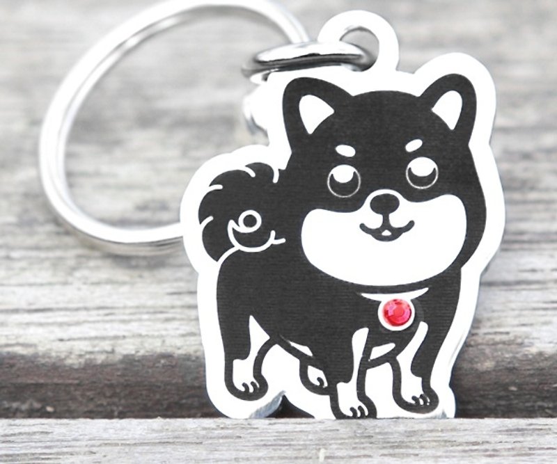 [Shiba Inu-Smile Version Black, Red, White] ★Christmas Gift★Exclusive to "Dog Shape"-Custom Brand (6 Color Diamonds)◆Cute x Anti-lost◆ - Collars & Leashes - Other Metals Red