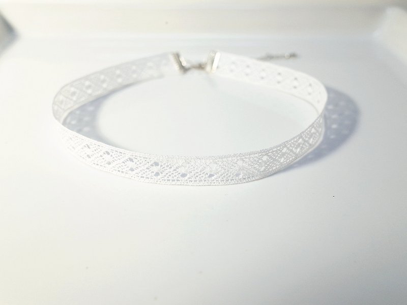 Lace Choker , White Necklace - Necklaces - Other Materials White