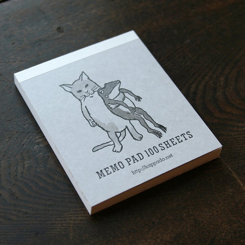 メモパッド（猫とカエル） - ノート・手帳 - 紙 グレー