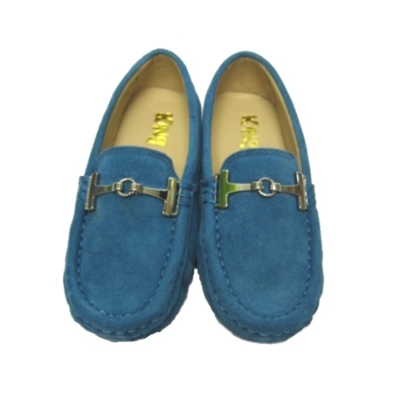 Bao Bei Wang レザー ハンドメイド シューズ (キッズ) [メタル バックル/つや消し/ラバー ソール/スカイブルー] - キッズシューズ - 革 ブルー