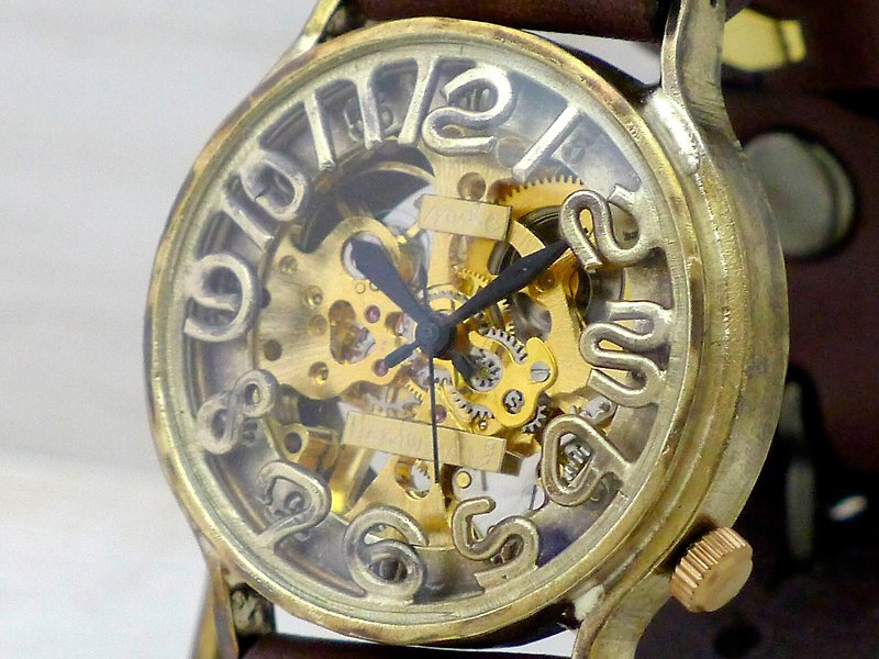 手作り時計 HandCraftWatch 手巻きBrass JUMBO36mm (BHW060 GD/BR) - 女錶 - 銅/黃銅 金色