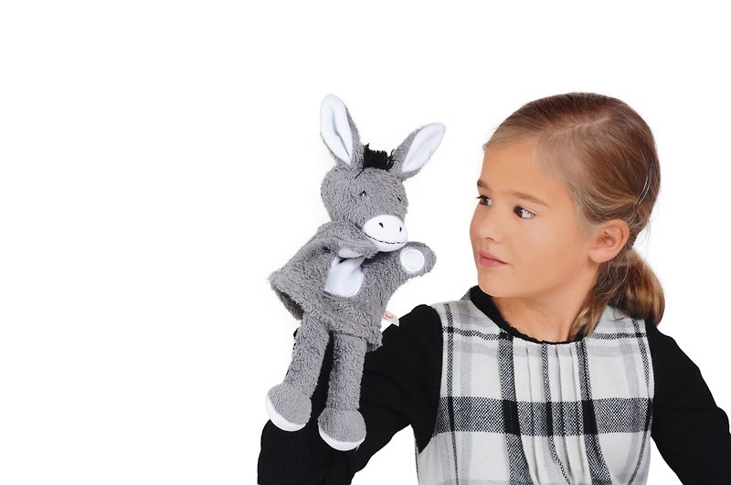 德國百年品牌Käthe Kruse 驢子手偶 - 嬰幼兒玩具/毛公仔 - 棉．麻 灰色