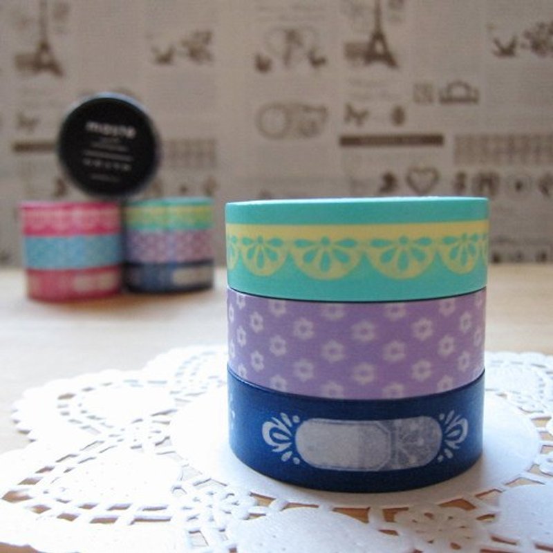 Mastee and paper tape 3 rolls [photo decoration - pink green (MSG-MKT09-MI)] - Washi Tape - Paper Green