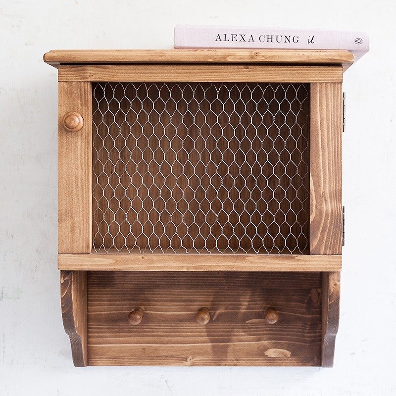 Handmade log wall cabinet dark - Storage - Wood Brown