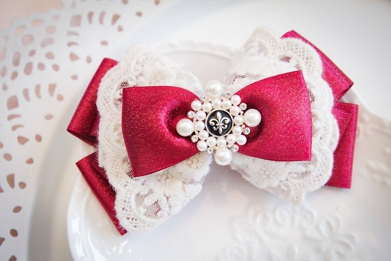 French extravagance elegant bow clip - Hair Accessories - Other Materials Red