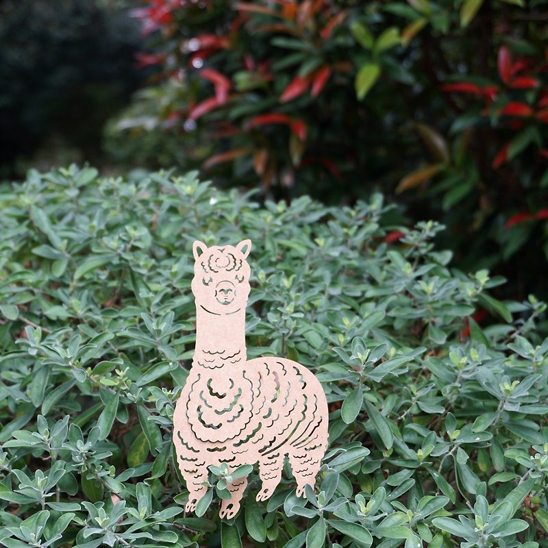 Mai Mai Zoo-アルパカ大きな紙の彫刻 しおり | かわいい動物 癒しの小さなもの 文房具 ギフト - しおり - 紙 カーキ