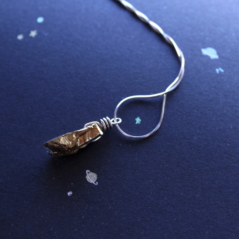 Journal (I come from the universe) - [lucky] meteorite Wish necklace hand-made silver - สร้อยคอ - โลหะ สีทอง